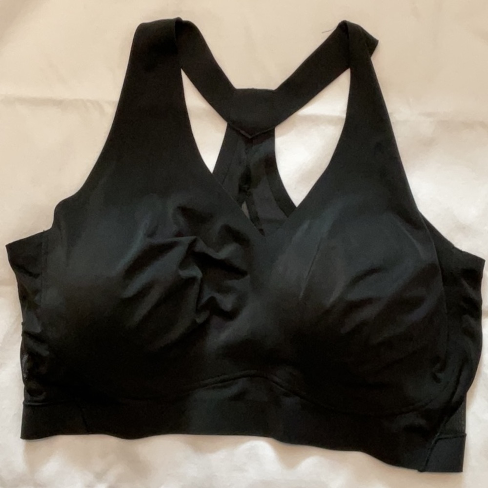 True & Co. Black w/ lace inserts Racerback Bra XL w/ Cups